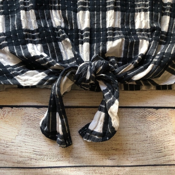 NWT Madewell Button Back Tie Front Plaid Shirt - Picture 7 of 7